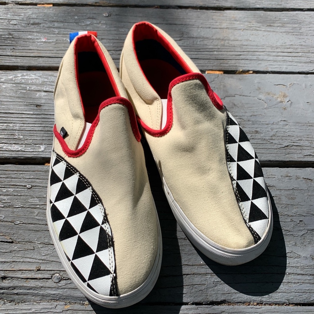 slip on checkered shoes